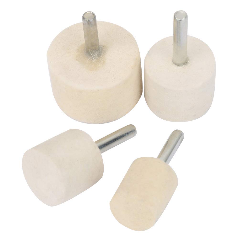 5 Pièces Kit de Polissage du Verre Poudre de Polissage à L'oxyde de Cérium + 4 Pièces Roues de Polissage en Feutre de Laine