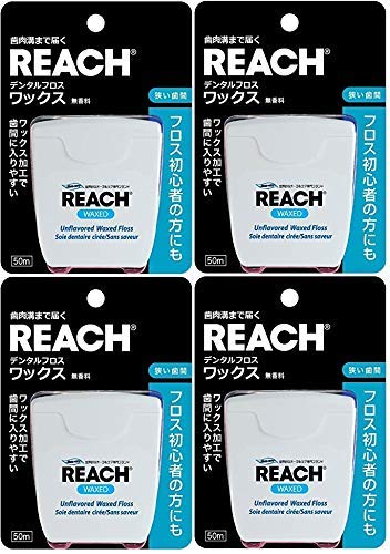 Amazon | 【まとめ買い】リーチデンタルフロス ワックス 50M×4個 | 歯
