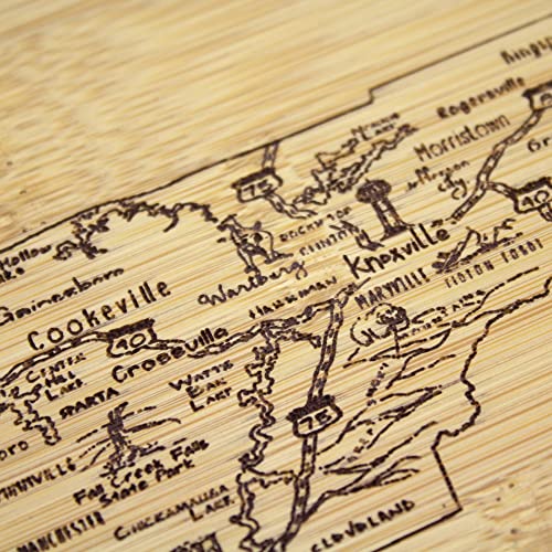 Image of Totally Bamboo A Slice of Life Tennessee Engraved Map Cutting Board