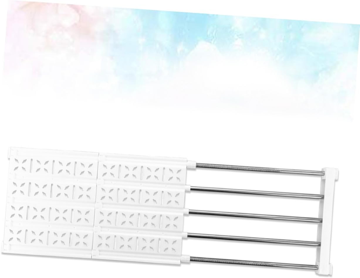 Adjustable Shelf Divider for Closet Organization Retractable Storage Rack for Wardrobe Cupboard Easy Installation Space Saving Design Weight Capacity No Tools Required