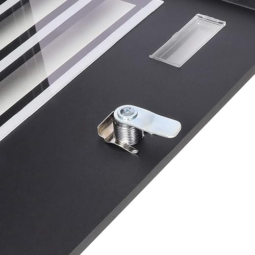 Miniatura 5 de Decaller Buzones montados en la pared con cerradura de llave, buzón grande de metal, 13 "x 13 35" x 4 15", negro