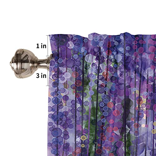 Purple Valances For Windows, Purple Weeping Flower Kitchen Curtains, Bathroom Curtains Window Rod Pocket Short Curtains, Purple Valance Curtains 54X18 Cafe Curtains, Kitchen Window Curtains Over Sink #TOP2
