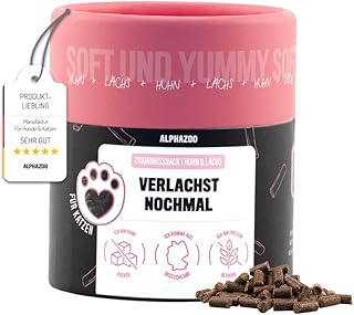 alphazoo Verlachst Nochmal 65g I Softe Leckerli Sticks Lachs + Huhn für Katzen I Extra fleischig, Getreidefrei, Zuckerfrei I Natürliche Katzensnacks I Gesunde Katzenleckerlies zur Belohnung I Snack product image