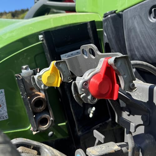 Staubkappe für Kupplungskopf Deckel Rot Gelb Druckluftkopf Ersatzdeckel Standard Kappe LKW Traktor (10er Set (5x Gelb & 5x Rot))