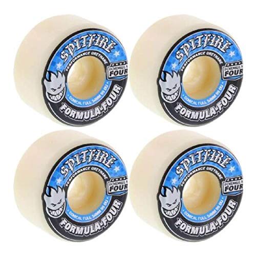 Spitfire Formula 4 99a Conical Full 54mm White W Blue Skate Wheels