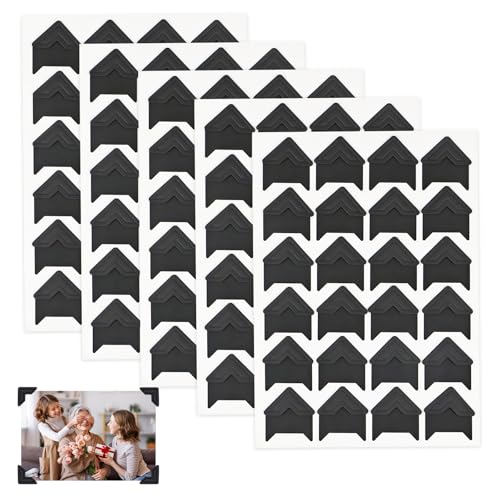 Photo Corners Self Adhesive 120 PCS Self-Adhesive Photo Corners Scrapbooking Photo Mounting Corners Black Photo Mounting Corners for DIY Scrapbook