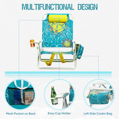 Old Bahama Bay Silla de Playa Plegable Ligera de Aluminio con 5 Posiciones de Reclinación, Soporte para Adultos, Capacidad de 400 LBS, con Bolsa Térmica miniatura 7