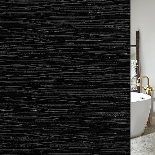 rabbitgoo Blackout Window Film, Sun Light Blocking Window Black Out Cover for UV Reduction, Removable Tint Room Darken Heat Control Frosted Glass Sticker for Home, Black, 17.5 x 78.7 Inches