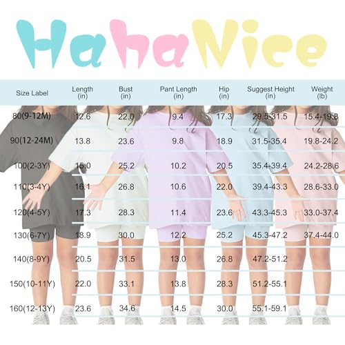 Image of HahaNice Toddler Girls Summer Outfits Cotton Solid T-Shirt & Biker Shorts Set for Little Girls 2 Pcs Tracksuits