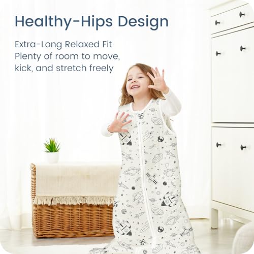 Image of 1.0 TOG Baby Sleep Sack 15-18-24 Months, Quilted Wearable Blanket Baby Sleeping Bag with 2-way Safe Zipper, Ultra Soft All Season Sleep Sack, 1 Pack(Space Odyssey)