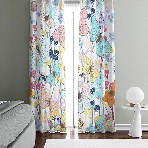 Image of 3D Printed Digital Polyester Fabric Curtain for Bed Room, Kids Room, Living Room, Color White Window /Door /Long Door (D.N. 420) (2, 4 x 7 Feet (Size ; 48 x 84 Inch) Door)