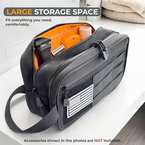Professional Tactical Toiletry Bag for Men - Extra Large Wet & Dry Compartment Separate Dopp Kit, Tactical Molle Travel Toiletry Bag — Perfect Mens Toiletry Travel Bag or Dopp Kit Men2
