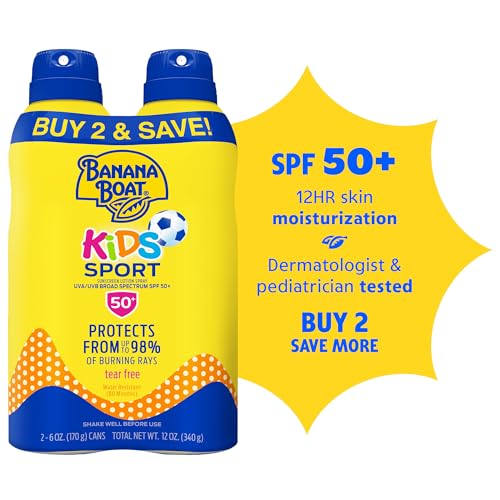 Image of Banana Boat Sport Kids Sunscreen Spray SPF 50, 6 oz (2 Pack)