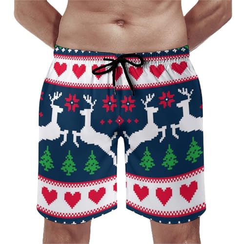 Short de bain homme Christmas Elk pour la plage et la piscine