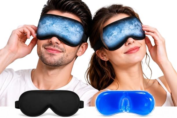 Cooling Eye Mask Reusable Mask for Puffy Eyes,Eye Ice Pack Eye Mask with Soft Plush Backing for Dark Circles, Stress Relief, Sleeping-image-12