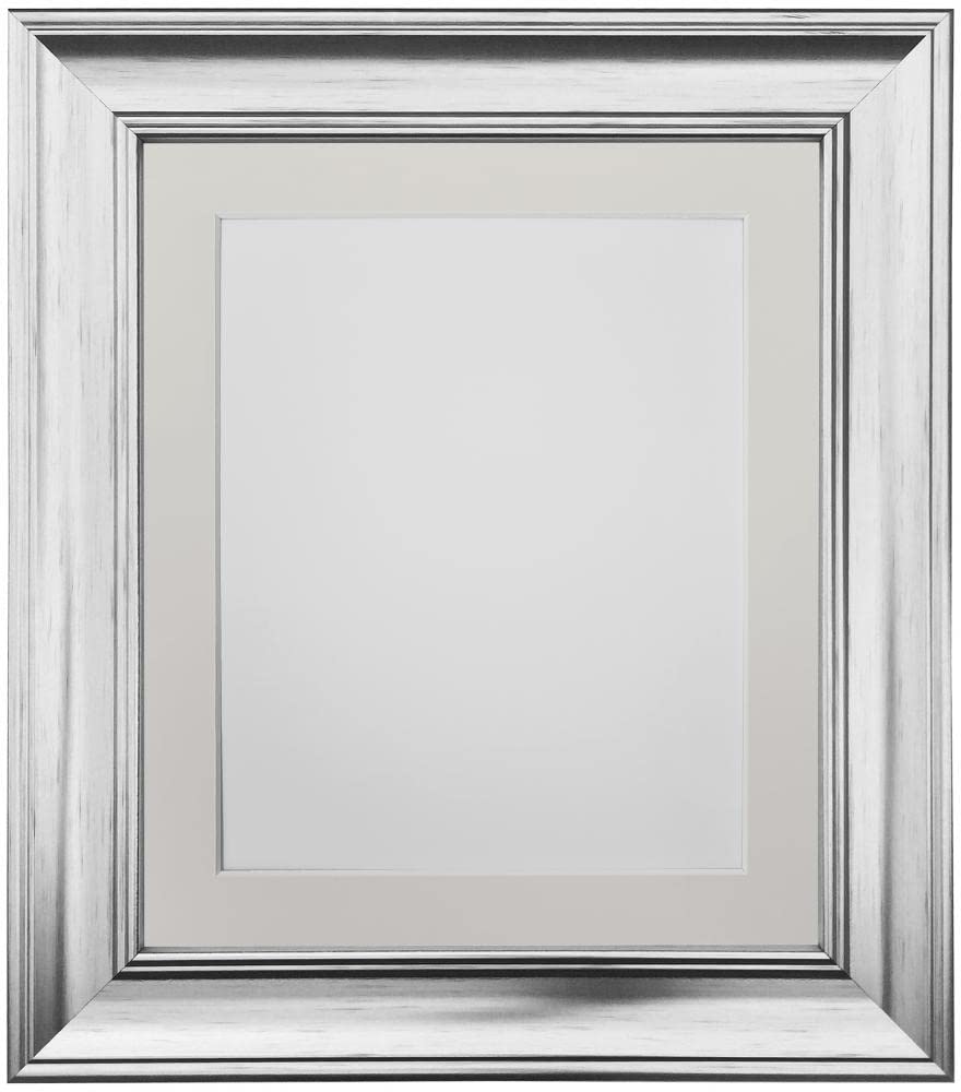 Frames By Post Ivory Mount Scandi Vintage Silver Picture Photo Frame With A1 For Image Size A2