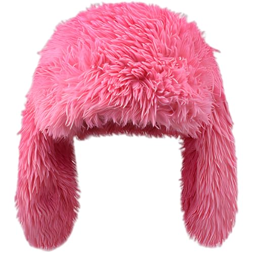 Gorro largo y mullido rosa Vestamore: detalle de invierno