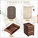 Baderke 36 Pcs Soap Saver Set for Packaging Gift Including Wooden Dish Holder Exfoliating Bag with Drawstring Soap Pads for Bar Wedding Baby Shower Homemade Gift (Brown Color)
