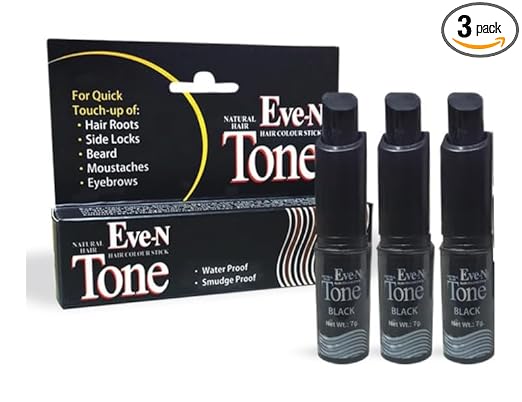 EVE-N LUXURY Tru Tone Semi Permanent Hair Dye Stick I 7G Each I Set Of 3Pcs I Black | Hair Root Touchup Stick Instant Hair Dye Stick