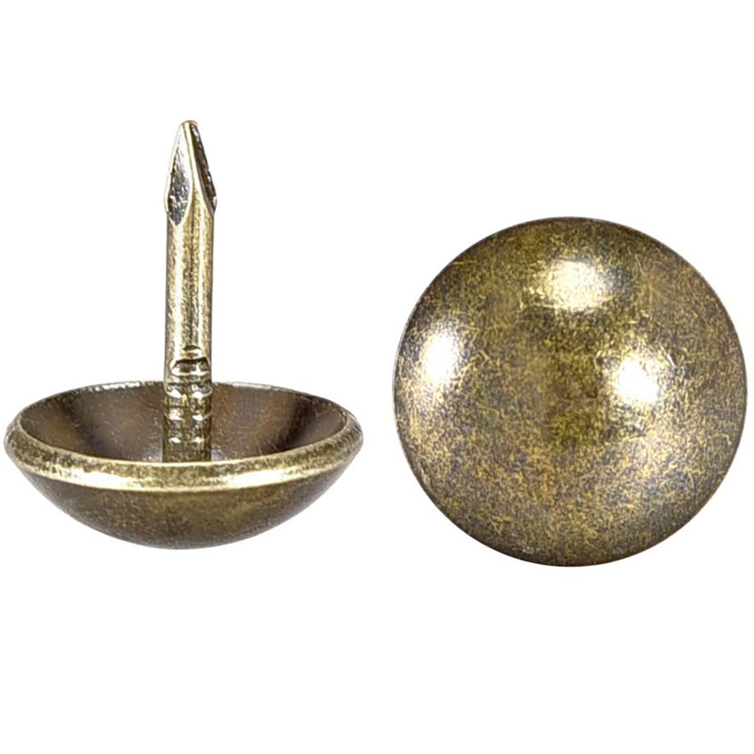 ROWORKX 100Pcs Upholstery Tacks 11mm x 13mm Antique Bronze Furniture Nails