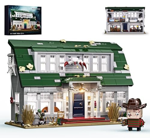 Halloween Nightmare Building House Set on Elm Street, Horror Movie Figure & Haunted House Building Blocks Toy, Compatible with Lego Gifts for Friends...