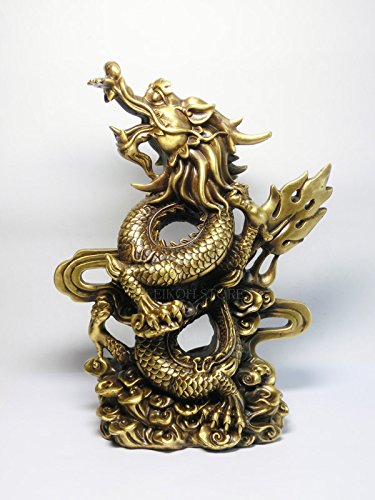 超美品　雲龍　龍　置物 　風水　開運　金属工芸　縁起物　箱入 Amazon.co.jp: 躍動 雲龍 (銅製) 高さ約30.5cm＜風水グッズ・開運