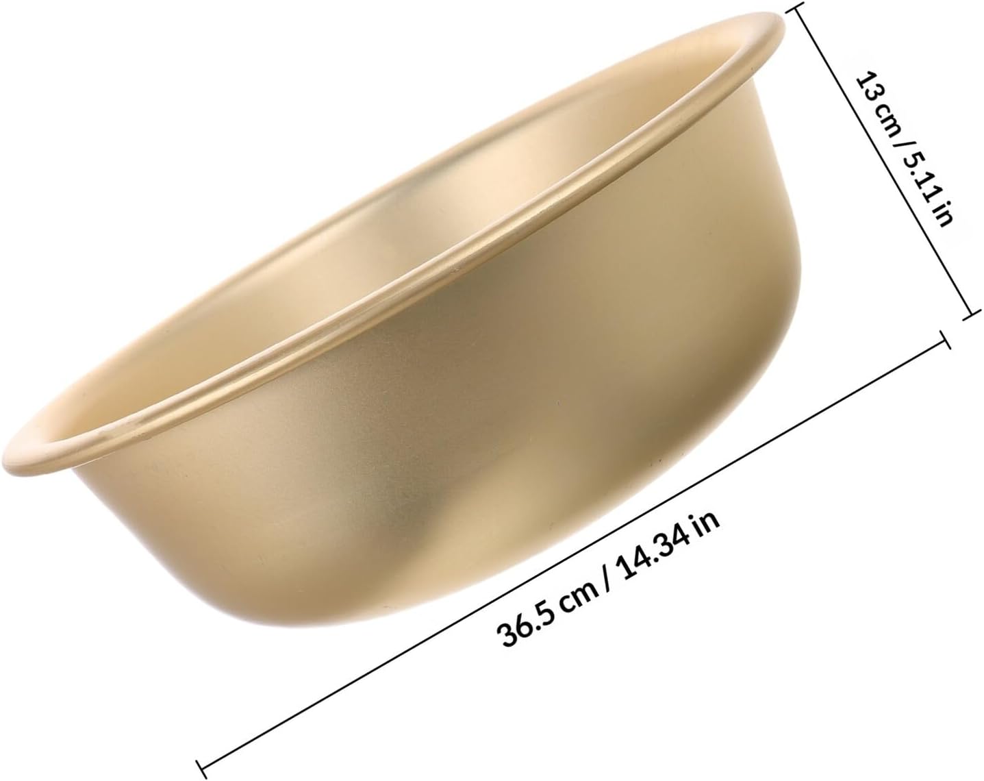 ARTIBETTER Yellow Aluminum Mixing Bowl 36cm Thickened Deepened Traditional Wash Basin Multifunctional Vegetable and Rice Washing Container for Kitchen and Home Use