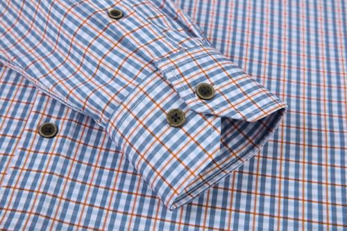 Alex Vando Mens Button Down Shirts Wrinkle Free 4-Way Stretch Print Business Casual Shirt