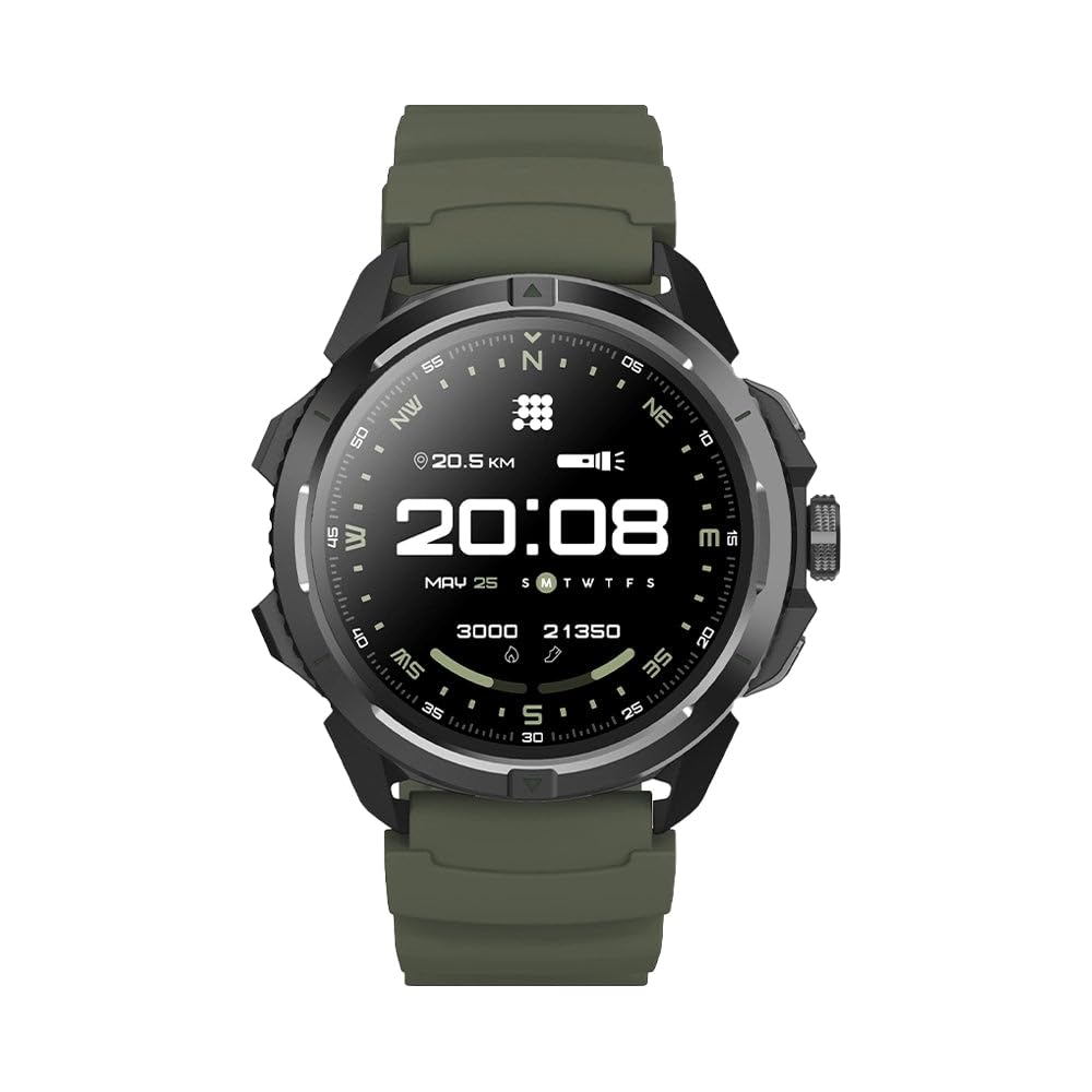 Cubitt Terra Rugged Smartwatch with Dual-Band GPS, 1.48” AMOLED Display, Offline Maps, VITA AI, AI Coach, Readiness Score, 5ATM, 14-Day Battery – Military Green