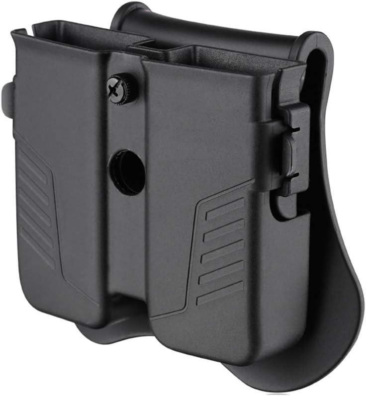 Double Magazine Holster, Universal Magazine Pouch, 9mm/40/45/10mm/380 Mag Holster for Glock/Sig sauer/S&W/Beretta/Taurus/H&K and More Single Stack/Double Stack Magazines, Adjustable Mag Holder