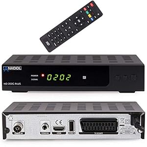 Anadol HD 202c Plus digitale Full HD 1080p kabelontvanger [overstap analoog naar digitaal] (HDTV, DVB-C / C2, HDMI, SCART, coaxiaal, mediaspeler, USB 2.0) – incl. HDMI-kabel zwart