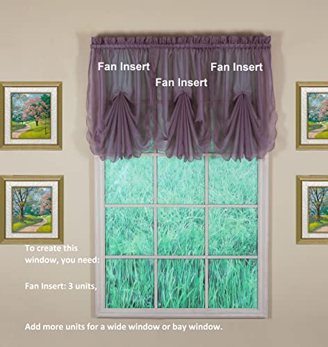 Today's Curtain Emelia Original Voile Fan Insert, Ametista, 76 cm L x 101 cm C