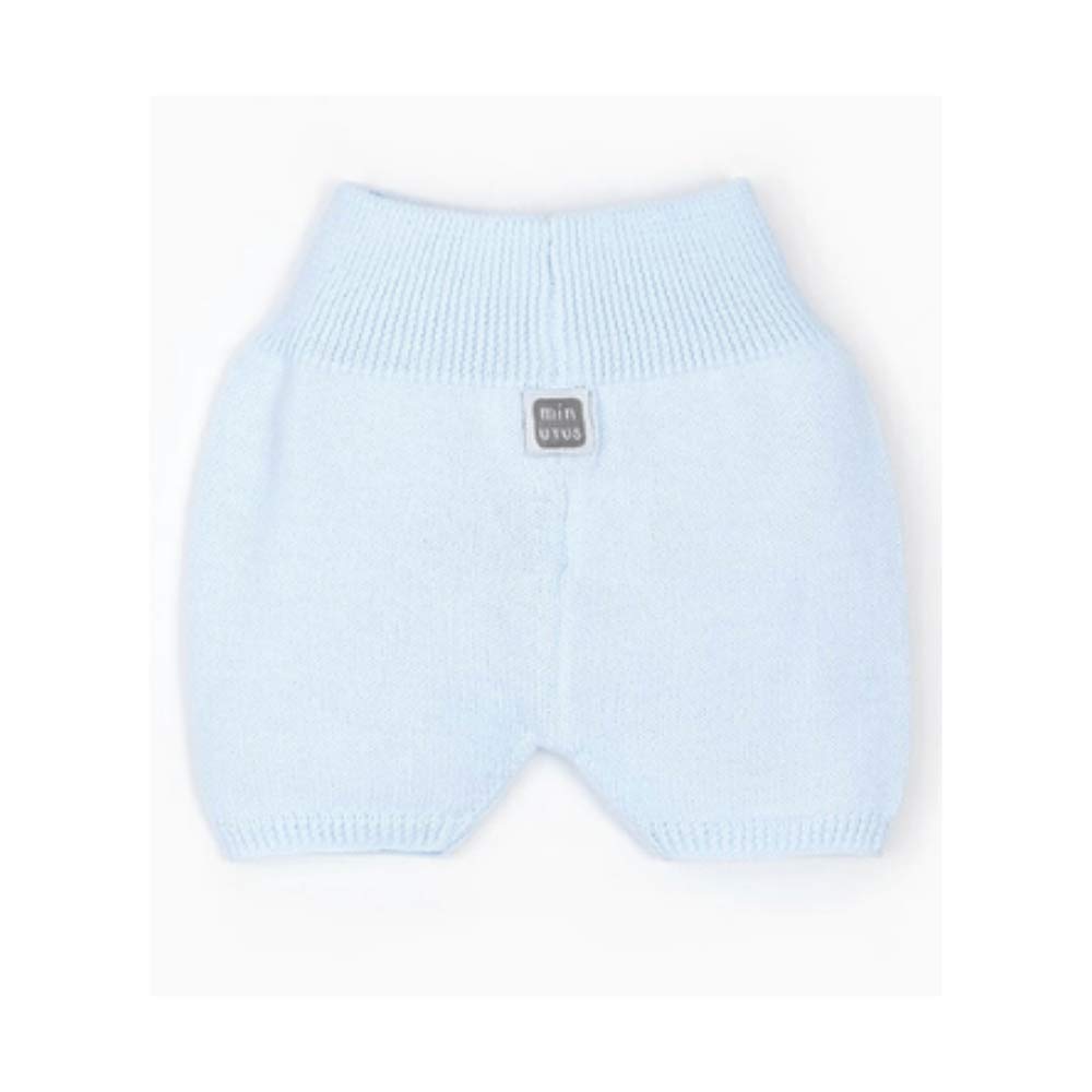 Minutus Primera Puesta Bebé Aire con Polaina Corta + Gorro Bebé + Patucos Bebé, 100% Algodón (Azul Celeste, 0-1 mes)