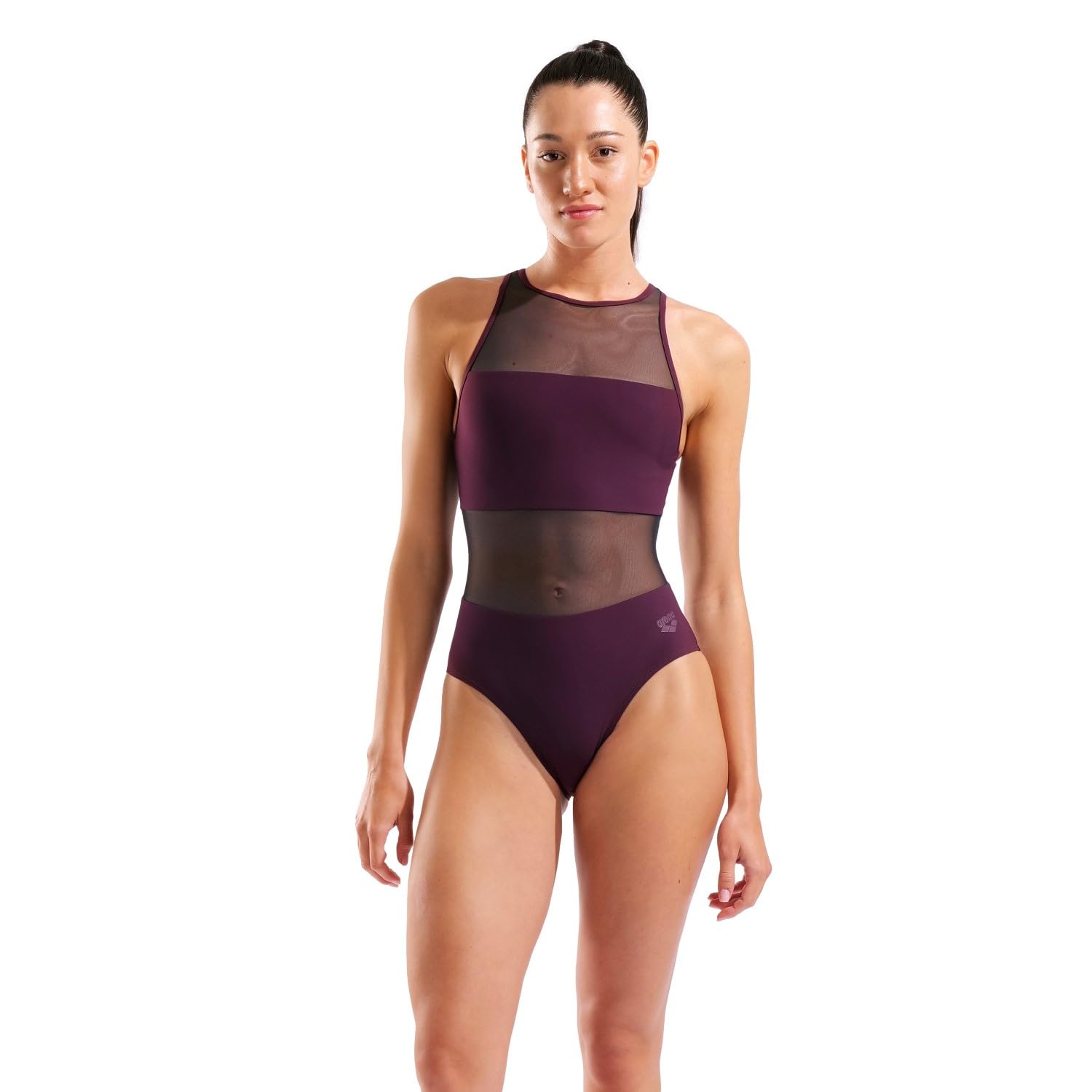 Arena Damen Arena Feel Women's Mesh Panels Vent Back Swimsuit Badeanzug (1er Pack)