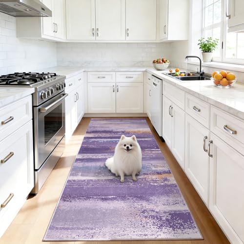Tapete corredor lavable para pasillo cocina 2x6 púrpura miniatura 5