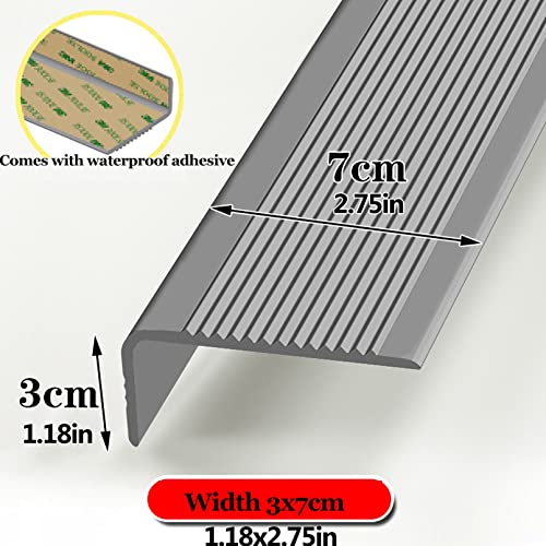 Stair Edge Protector Stair Nosing Edge Anti Slip Traction Treads, Stair Edge Protector For Outdoor Indoor Staircases Pads Help Elderly,Kids To Walk The Stairs Safely Indoor & Outdoor ( Color : Gray , #TOP1