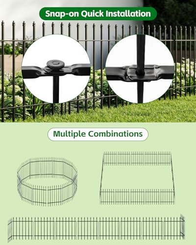 ARIFARO Dekorative Metall Gartenzaun 81cm hoch x 61cm breit 5 Pack, Tier Barriere für Hund Haustier, Grenze Gartenzaun für Outdoor Patio Rasen Hof Blumenbeet