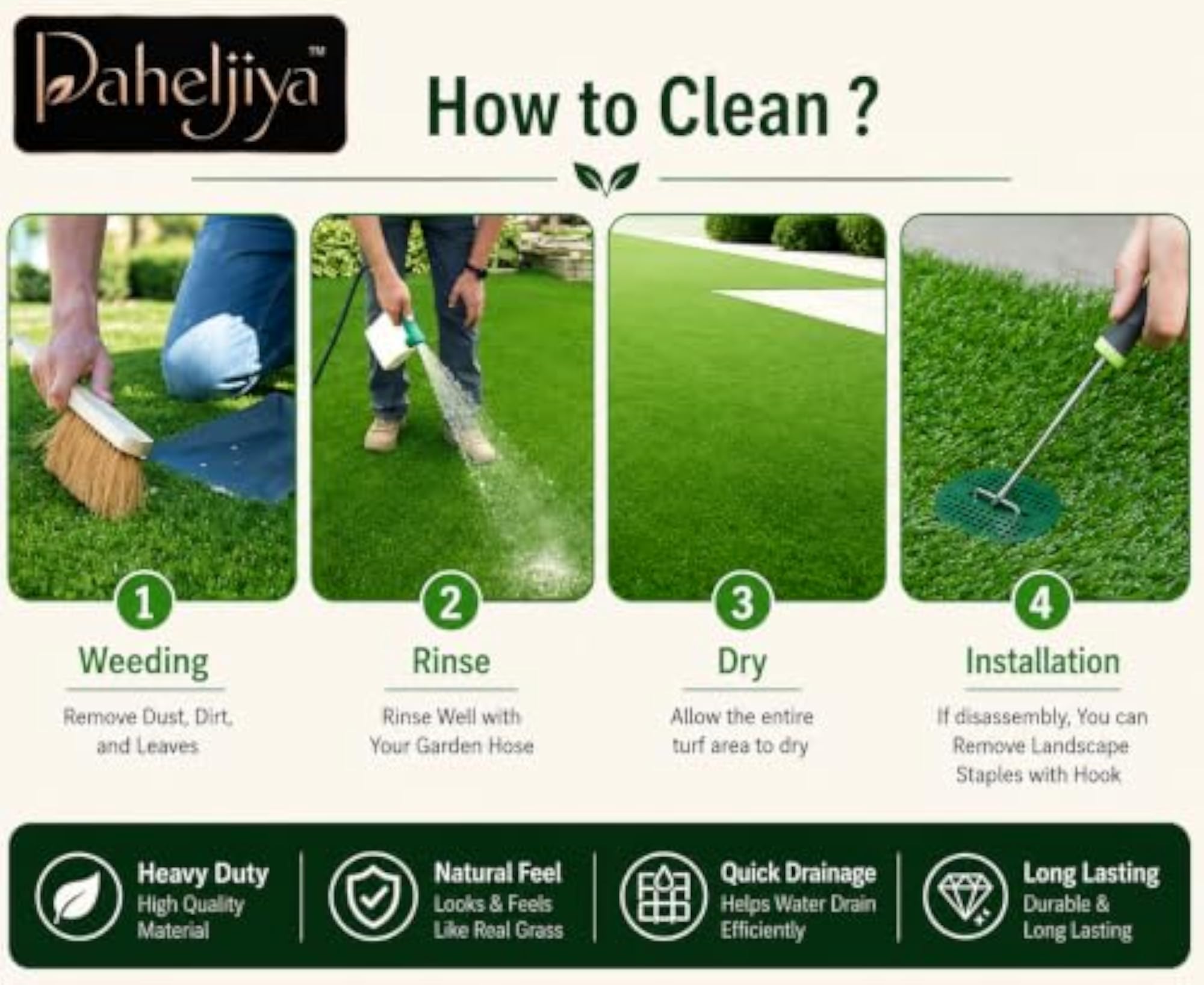 35mm Artificial Green Grass for Balcony and Floor