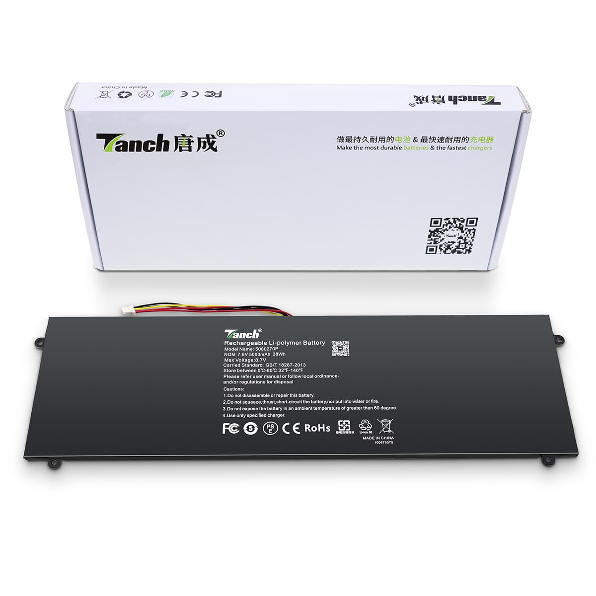 Tanch Genuine Laptop Battery 5080270P 4982229P Replacement for Jumper Ezbook S4 EZbook S5 7.6V 5000mAh 38W