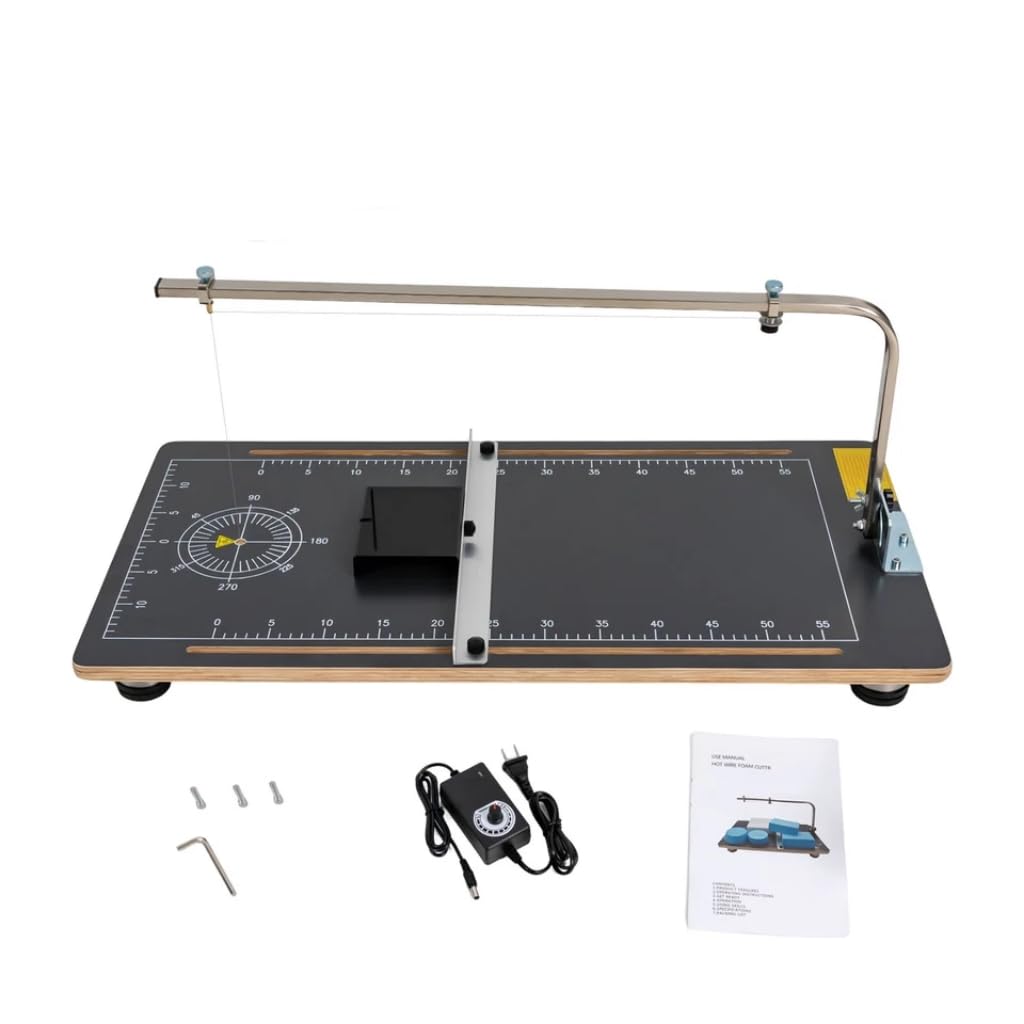 Przecinarka do styropianu do cięcia gorącego drutu 24 W, 220 V, elektryczna krajalnica do styropianu, maks. wysokość cięcia 20 cm, regulowana temperatura, nadaje się do cięcia gąbki o średniej