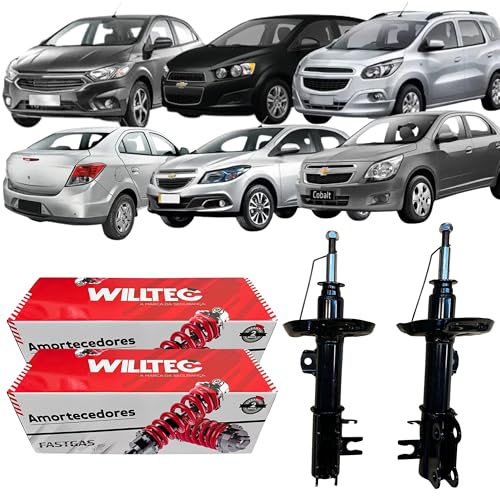 Par Amortecedor Dianteiro Gm Onix 2012 a 2019 Prisma 2013 a 2019 Spin 2012 a 2014 Cobalt 2011 a 2019 Sonic 2012 a 2014 Onix Joy 2020 a 2023 Willtec