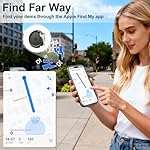 Tracker Tags-4 Pack and 4 Free Leather Keychain Holder (Christmas Series) Work with Apple Find My (iOS Only), Bluetooth Tracker Key Finder, Replaceable Battery Smart Tag for Keys, Wallet, Luggage etc - Image 2