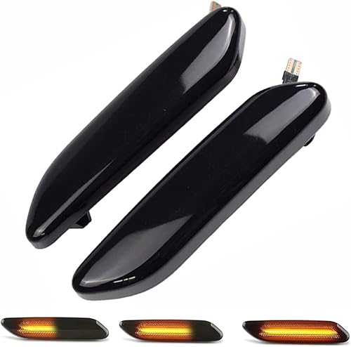 Luz LED secuencial de señalización lateral intermitente compatible con Mini Cooper R60 R61 Countryman Paceman 2011-2016 (lente ahumada)