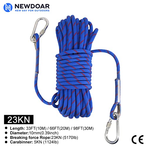NewDoar 18KN Static Climbing Rope 10mm(3/8in) Accessory Cord Equipment 33FT(10M) - Image 2