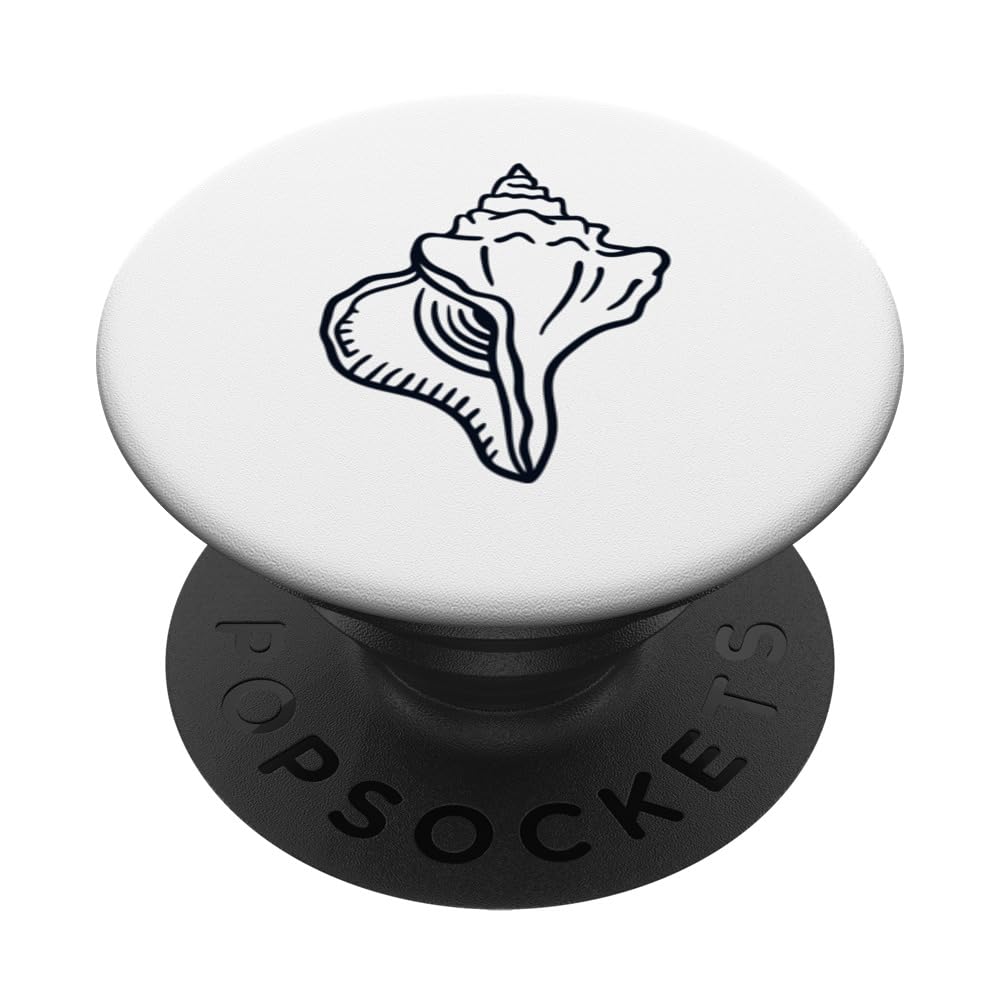 Logo Emblem Bivalvia Shell Shelling Bag Seashell Collecting PopSockets Swappable PopGrip, Black