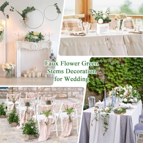 Image of Dexpinzo 120 Pcs Mixed Artificial Eucalyptus Stems Flowers Bulk, 15 Kinds