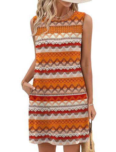 Image of WIHOLL Summer Dresses for Women 2026 Beach Vacation Spring Fashion Clothing Lace Mini Tank Dress with Pockets