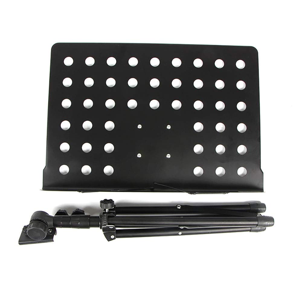 Atril De Partituras con Clip para Varios Instrumentos Atril De Partituras Plegable Fácil De Usar Atril Portátil para Orquestas Escolares Y Coros,Black-49x145cm