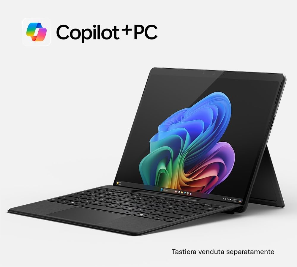 Microsoft Surface Pro (alimentatore incluso) | Copilot+ PC | 13” OLED Touchscreen | Snapdragon X Elite | 16GB RAM | 256GB SSD | Ultimo modello 11esima edizione | WIN 11 Home| Nero | Esclusività Amazon