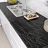 70cm×3m, Gloss Black Marble Vinyl Wrap for Kitchen Worktop, Black Sticky Back Plastic Roll, Heat-Resistant Durable Worktop Vinyl Covering, Marble Wallpaper Contact Paper Self Adhesive Wallpaper #3